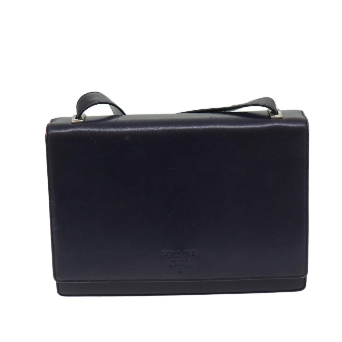 Prada Diagramme Black Leather Shoulder Bag