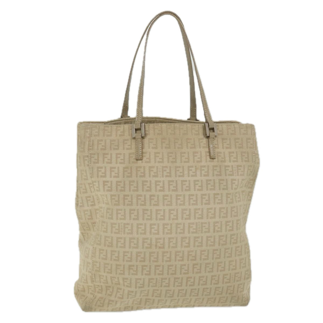 Fendi Zucchino Beige Canvas Tote Bag