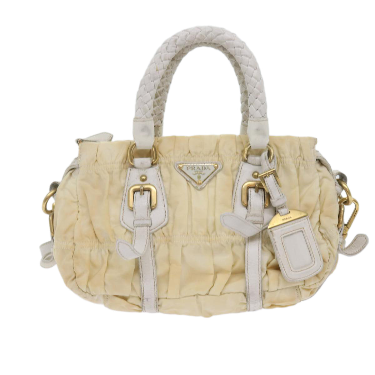 Prada Re-Nylon White Synthetic Handbag 