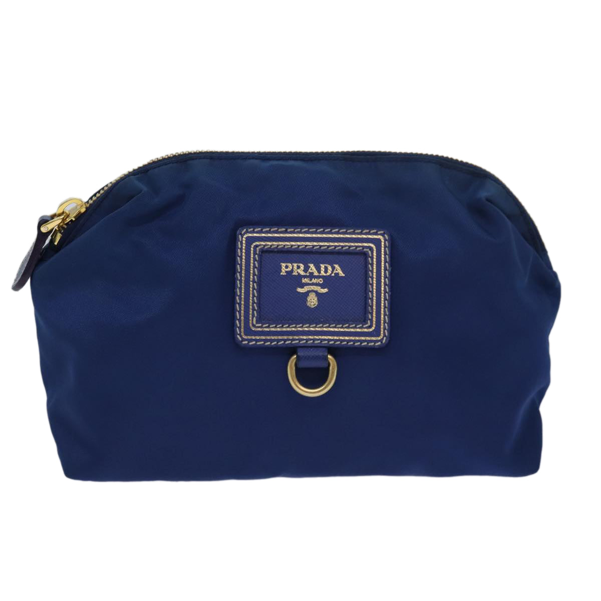 Prada Tessuto Blue Canvas Clutch Bag