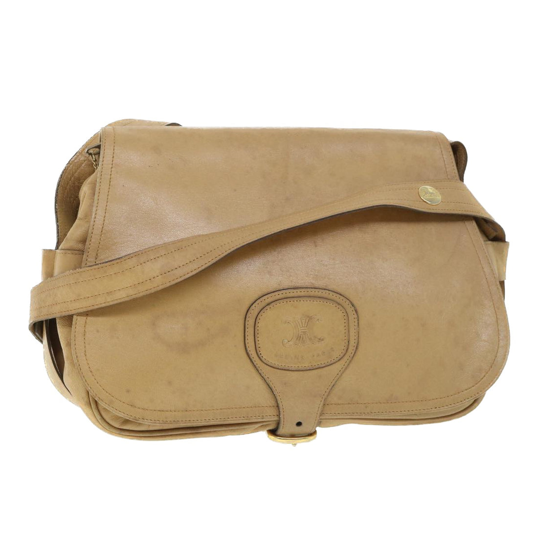 Céline Beige Leather Shoulder Bag