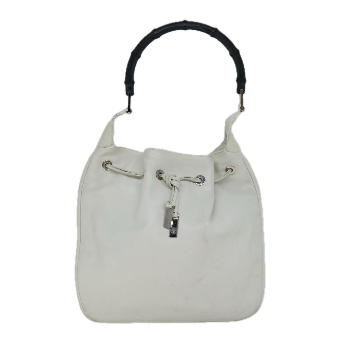 Gucci Bamboo White Leather Shoulder Bag