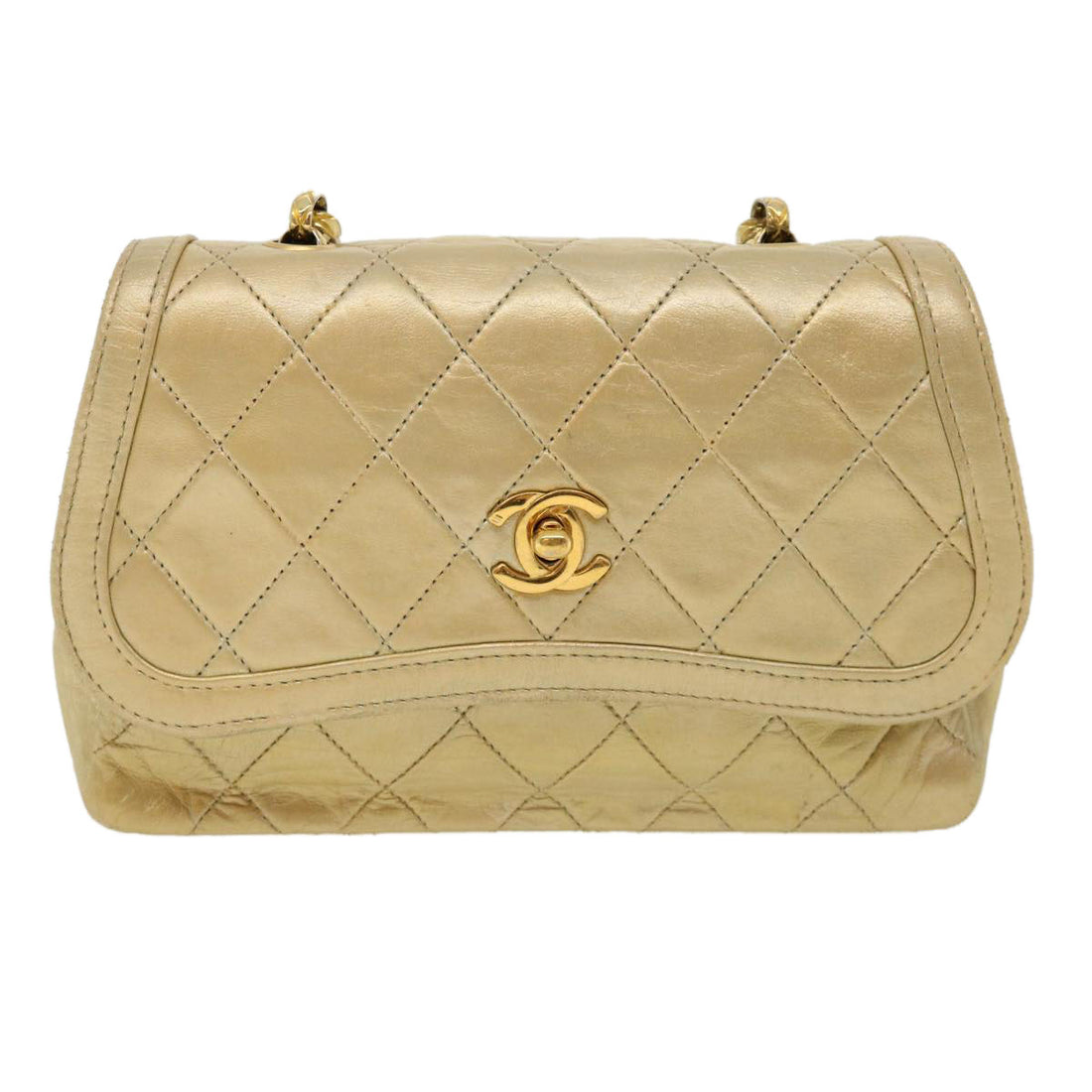 Chanel Gold Leather Shoulder Bag