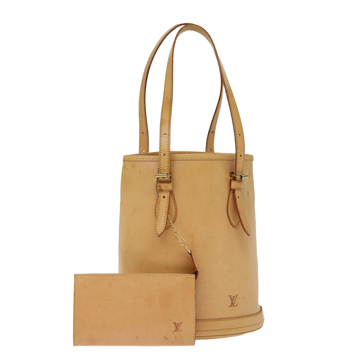 Louis Vuitton Bucket Beige Leather Shoulder Bag