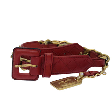 Chanel Bicolore Red Leather Belt 