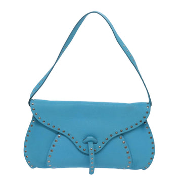 Céline Poulbot Blue Leather Shoulder Bag