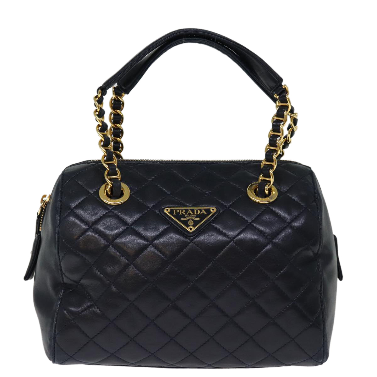 Prada -- Navy Leather Handbag 