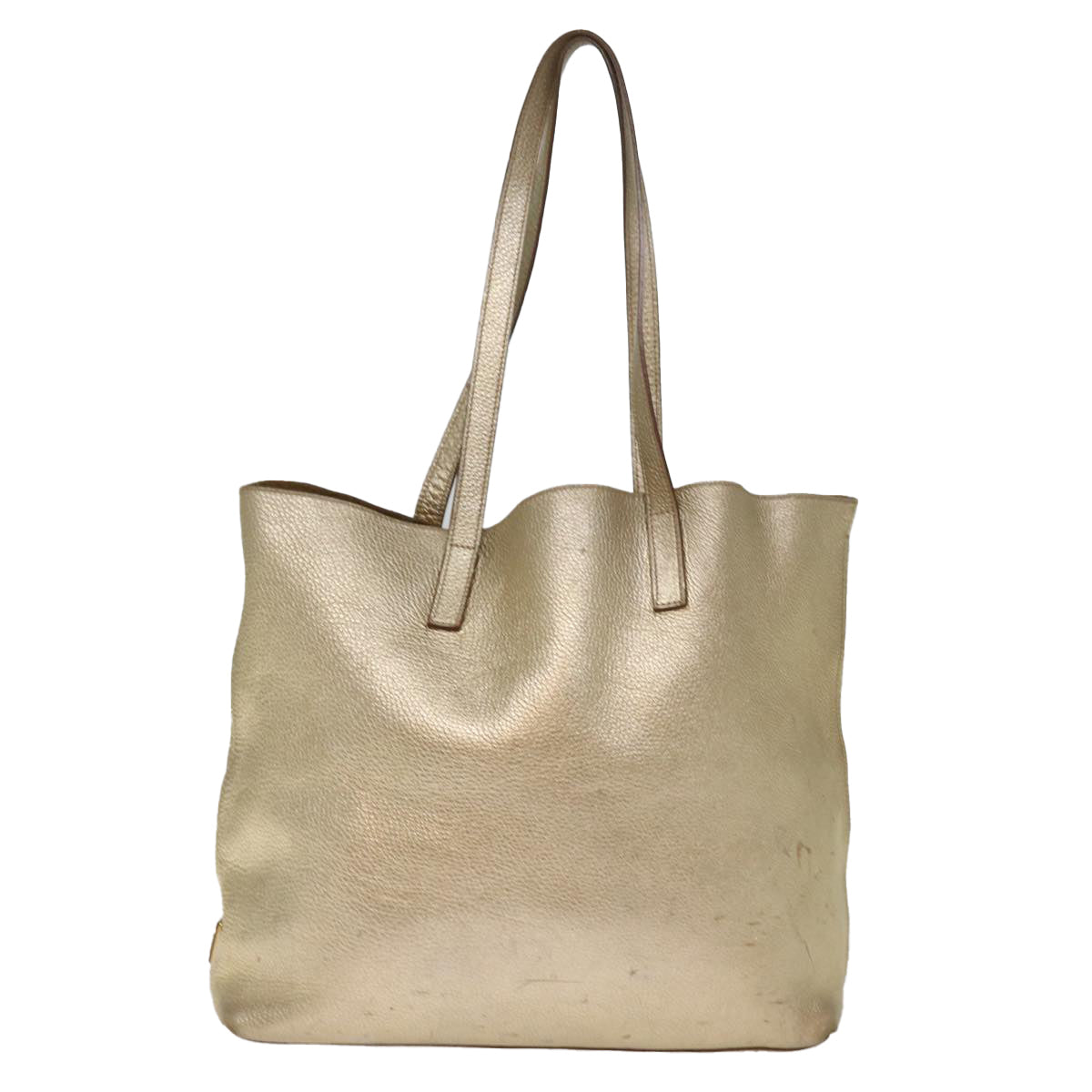 Prada Gold Leather Tote Bag