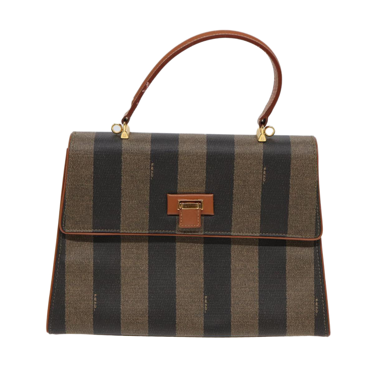 Fendi Pecan Brown Canvas Handbag 