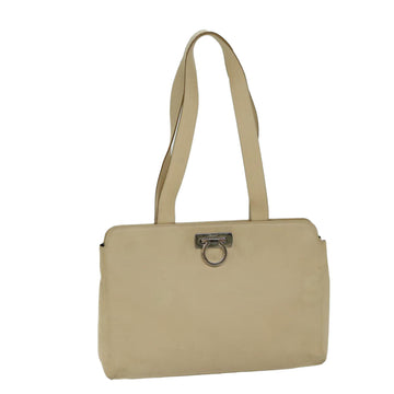 Salvatore Ferragamo Gancio Beige Leather Shoulder Bag