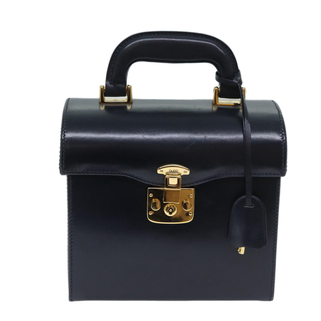 Gucci Lady Lock Navy Leather Handbag 