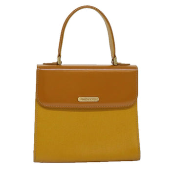 Burberry Nova Check Yellow Leather Handbag 