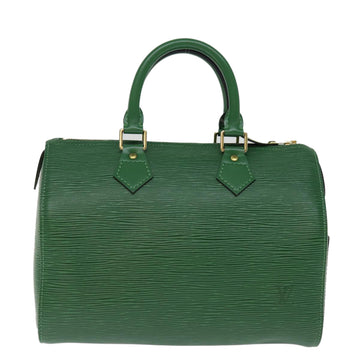 Louis Vuitton Speedy 25 Green Leather Handbag 