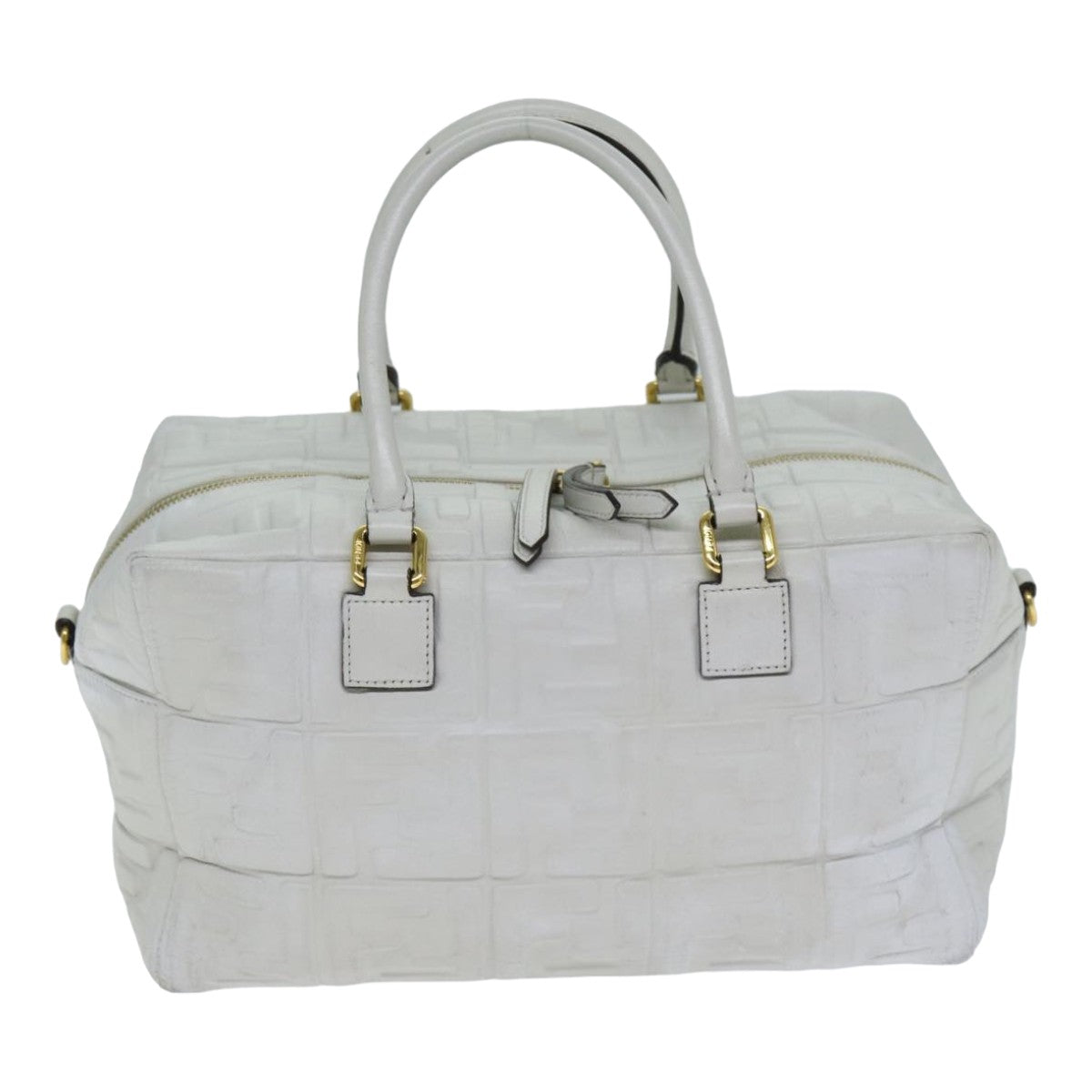 Fendi Zucca White Leather Handbag 