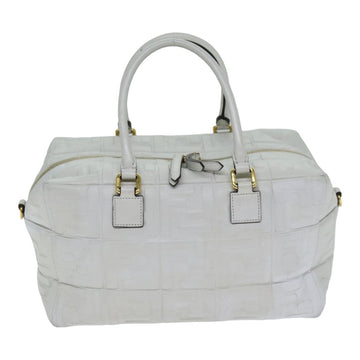 Fendi Zucca White Leather Handbag 