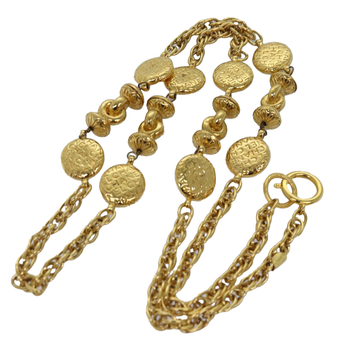 Chanel Cc Gold Metal Necklace 