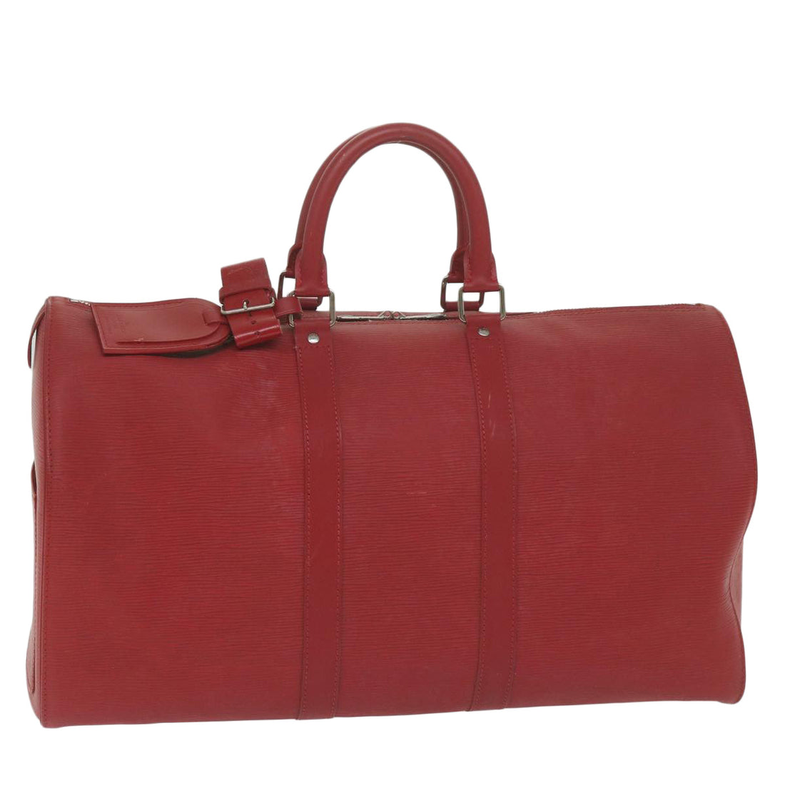 Louis Vuitton Keepall 45 Red Leather Travel Bag