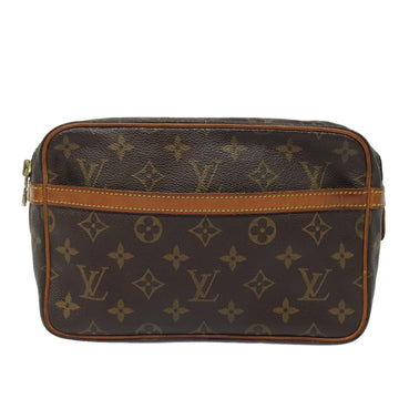 Louis Vuitton Compiegne 23 Brown Canvas Clutch Bag