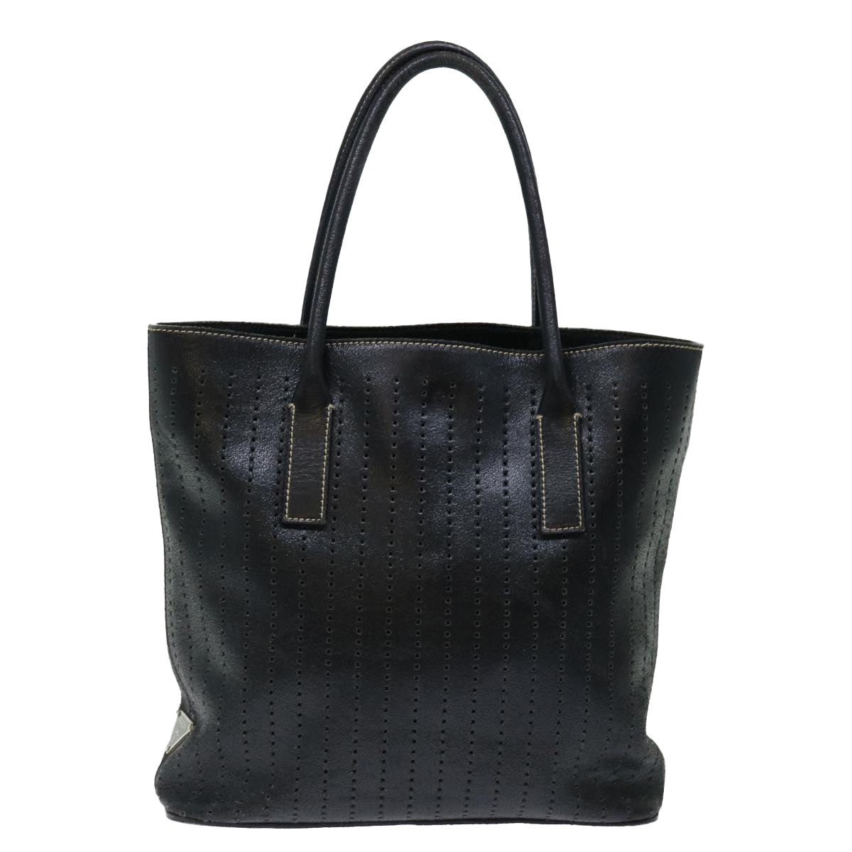 Prada Black Leather Tote Bag