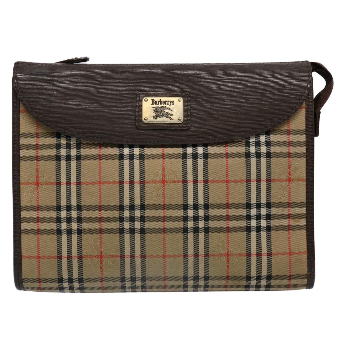 Burberry Brown Synthetic Clutch Bag