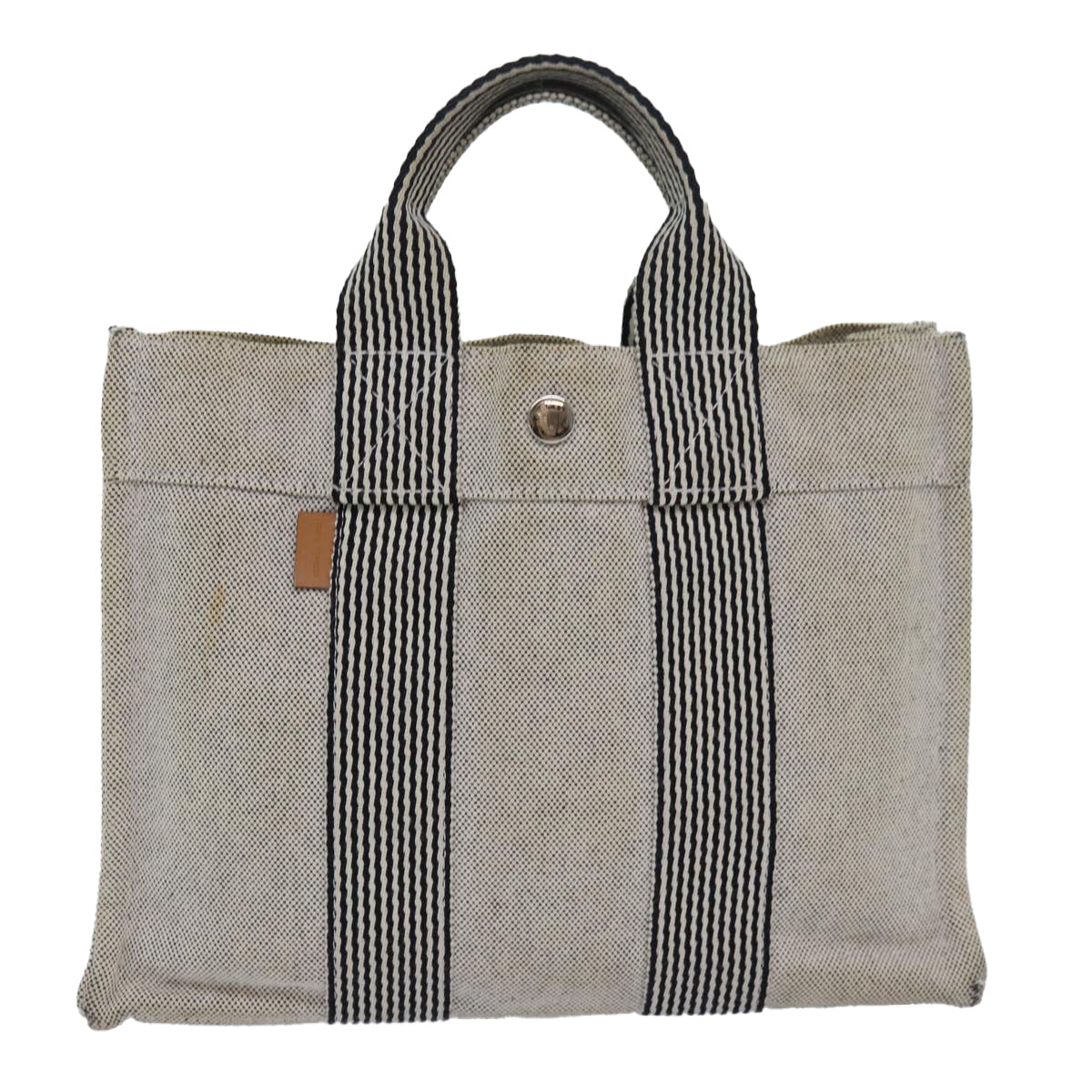 Hermès Fourre tout Grey Canvas Handbag 