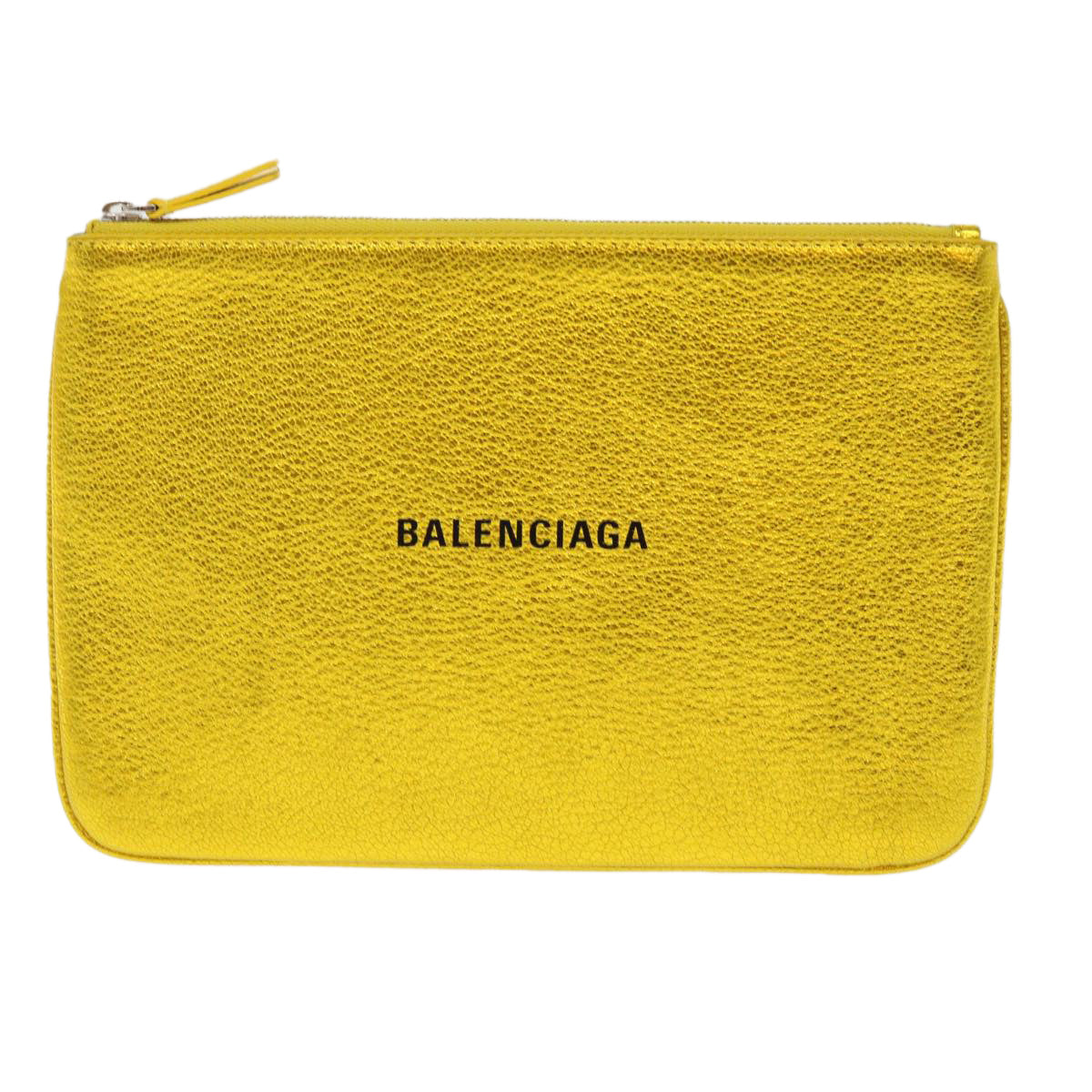 Balenciaga Everyday Gold Leather Clutch Bag