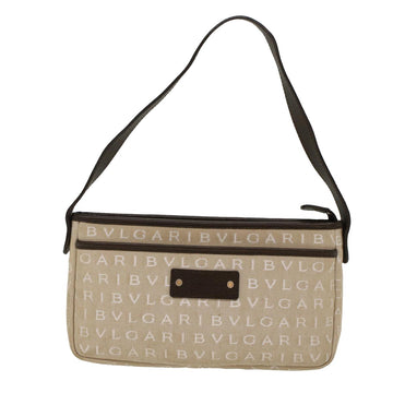 Bulgari Beige Canvas Shoulder Bag