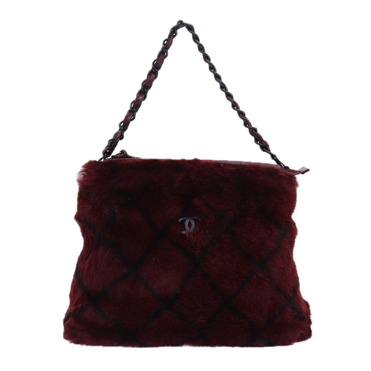 Chanel Red Fur Handbag 