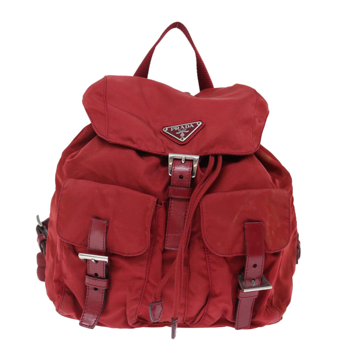 Prada Tessuto Red Synthetic Backpack Bag