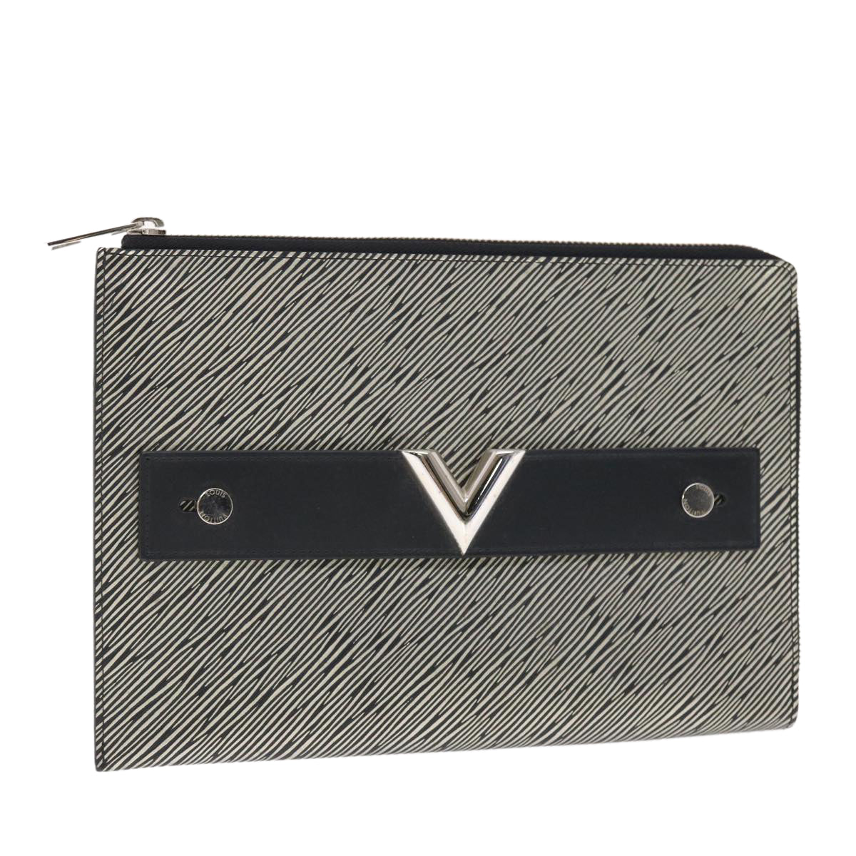 Louis Vuitton Pochette Pratt Grey Leather Handbag 