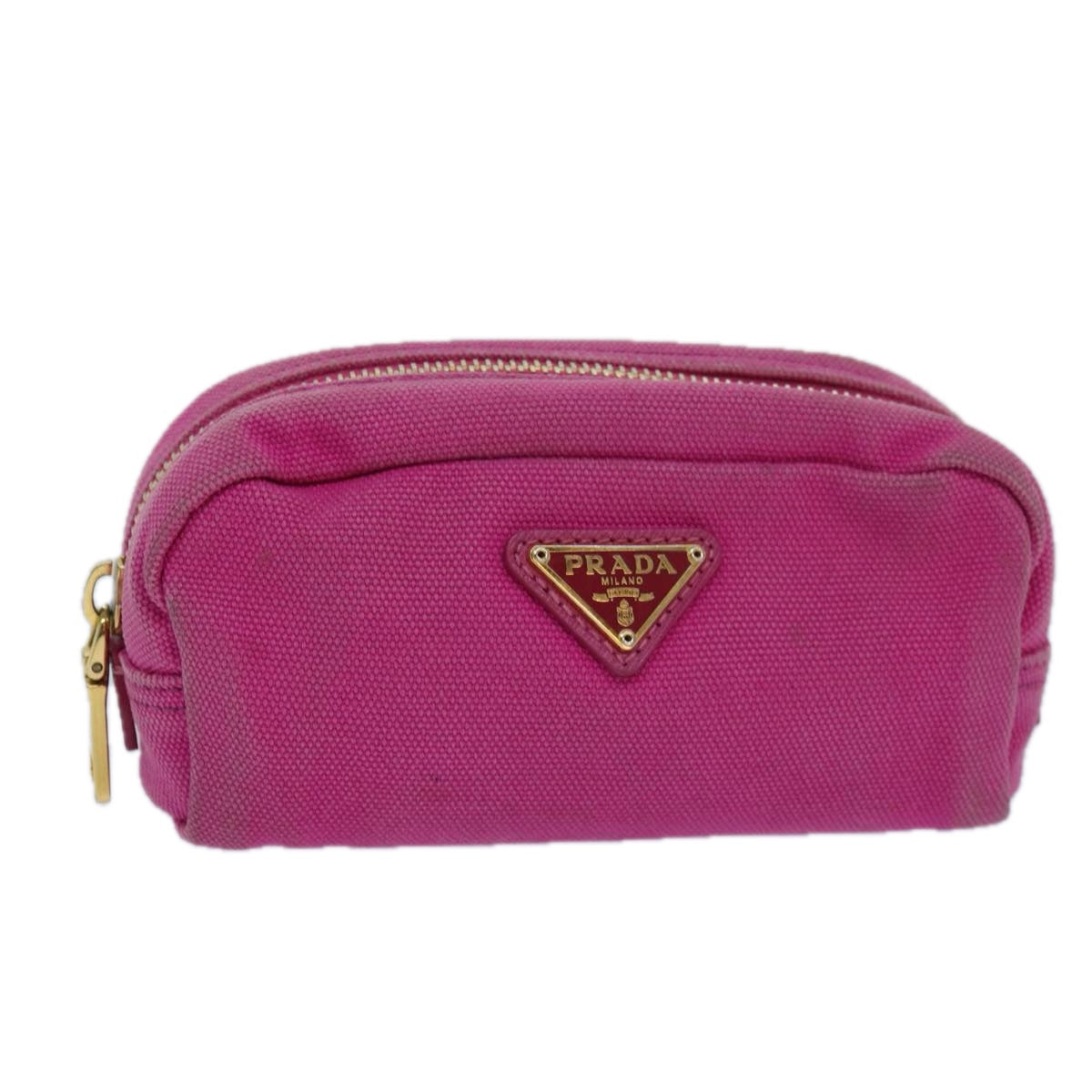 Prada Pink Canvas Clutch Bag