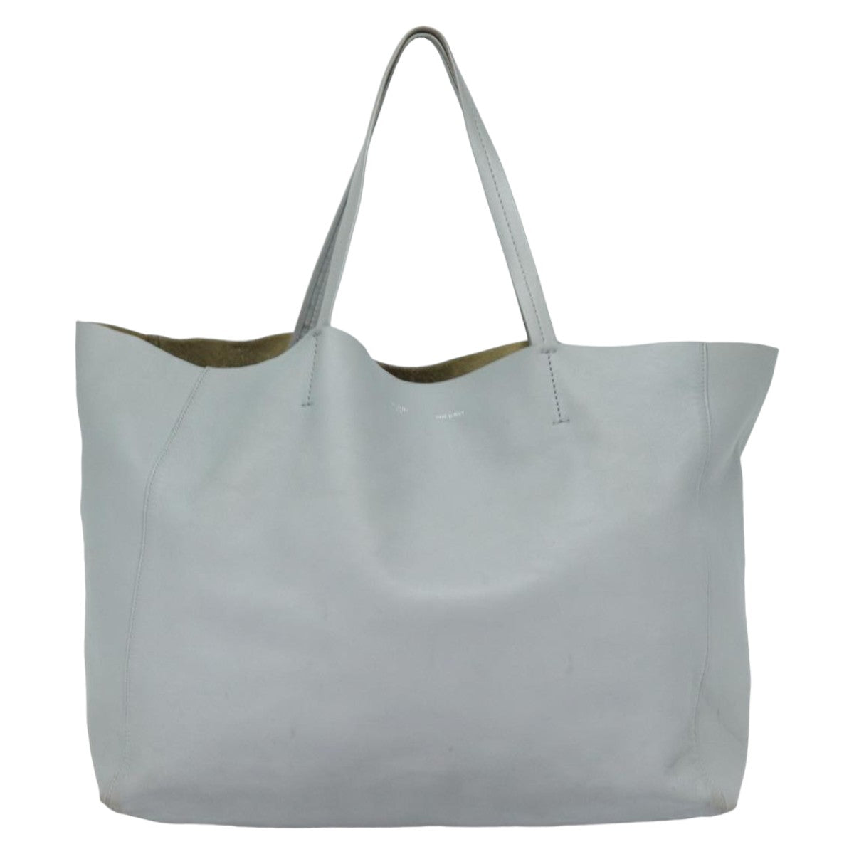 Céline Cabas Horizontal Grey Leather Tote Bag