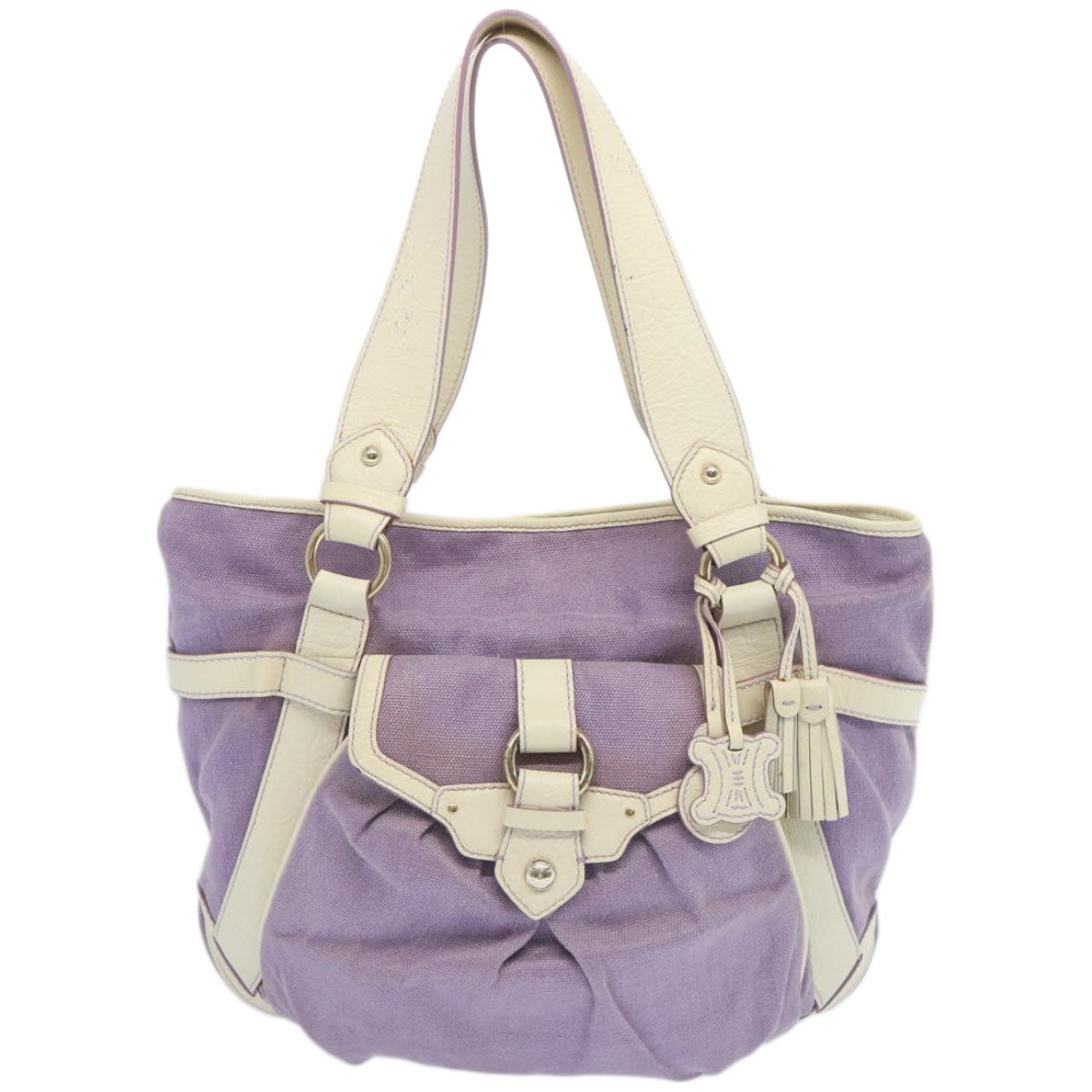 Céline Purple Canvas Tote Bag