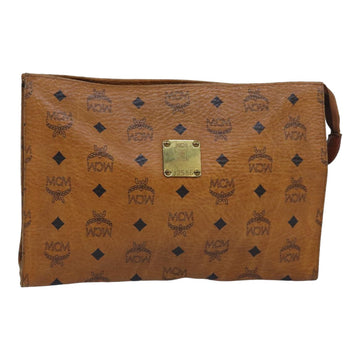 MCM Stark Visetos Brown Canvas Clutch Bag