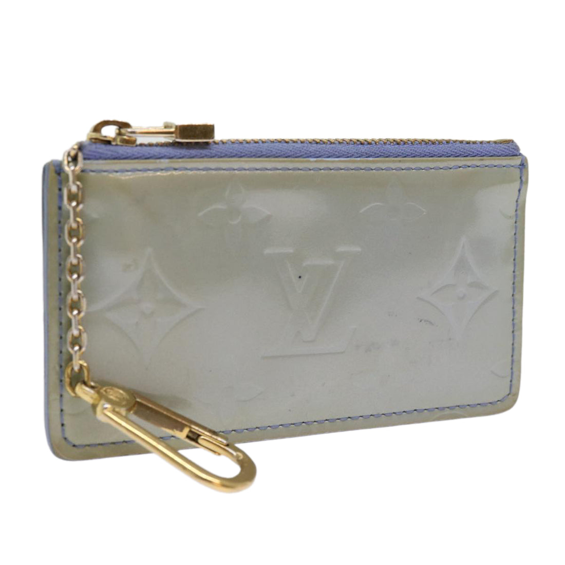 Louis Vuitton Pochette Clés Grey Patent Leather Wallet 