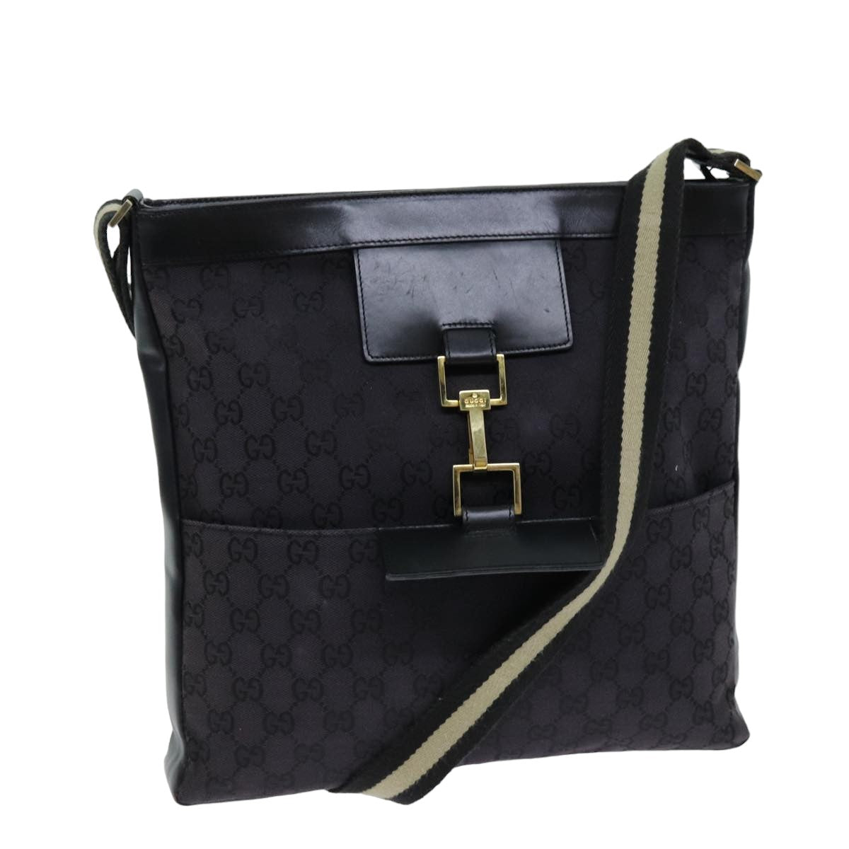 Gucci Jackie Black Canvas Shoulder Bag