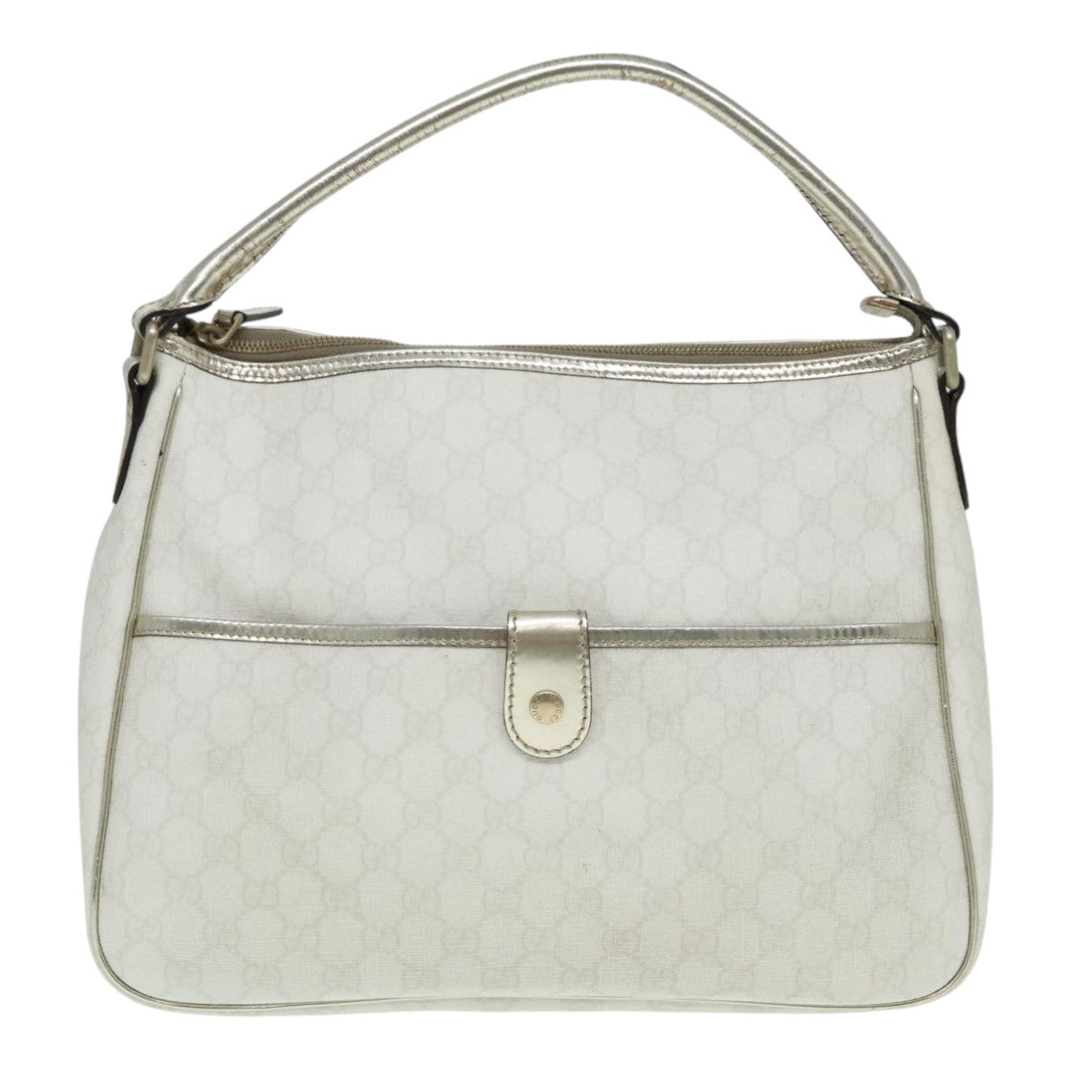 Gucci Supreme GG White Leather Shoulder Bag