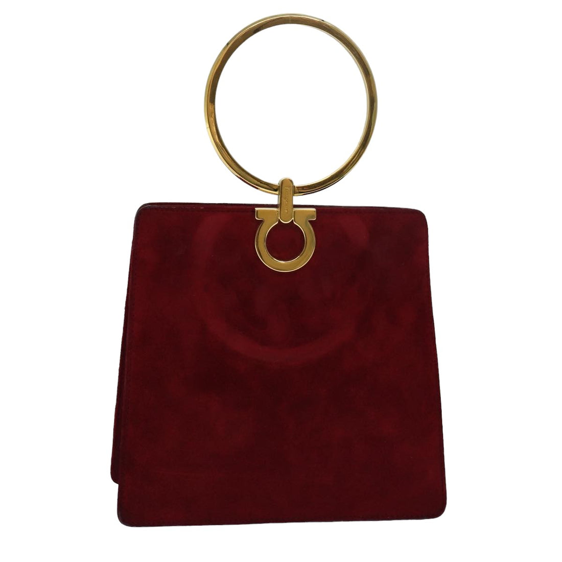 Salvatore Ferragamo Gancio Red Suede Handbag 