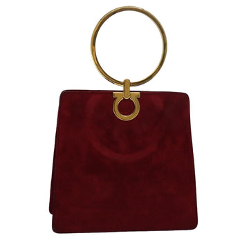 Salvatore Ferragamo Gancio Red Suede Handbag 