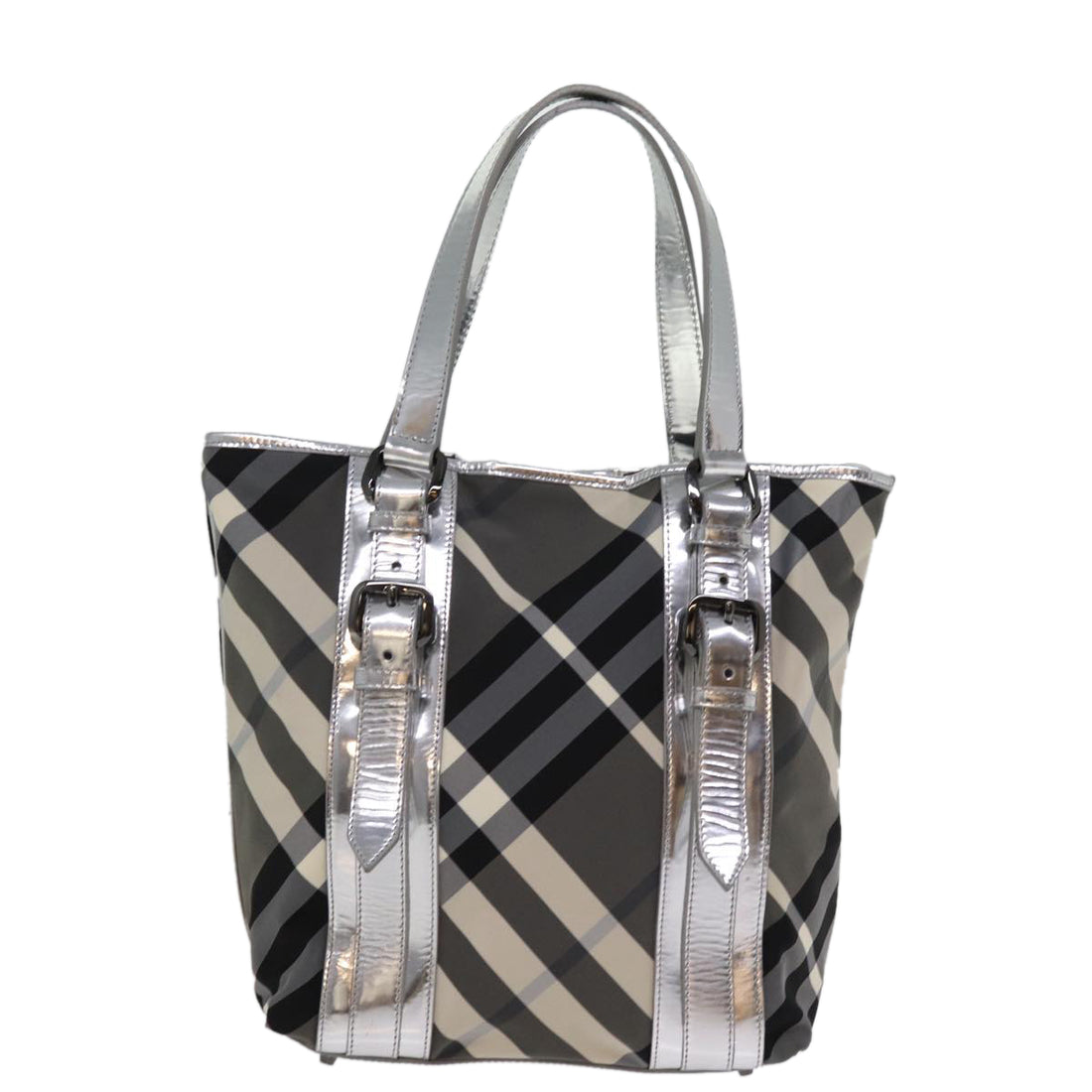 Burberry Victoria Grey Synthetic Tote Bag