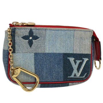 Louis Vuitton Pochette Clés Blue Canvas Clutch Bag