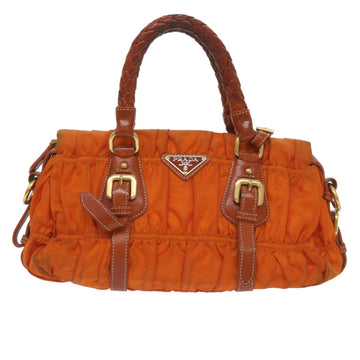 Prada Gaufre Orange Synthetic Handbag 