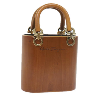 Salvatore Ferragamo Brown Wood Handbag 