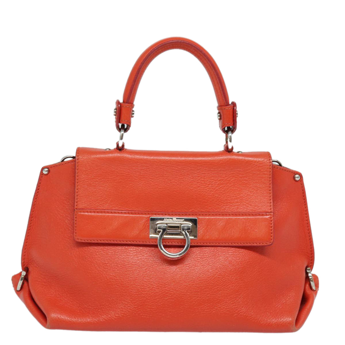 Salvatore Ferragamo Sofia Orange Leather Handbag 