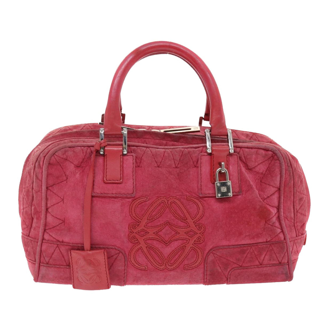 Loewe Amazona Red Suede Handbag 