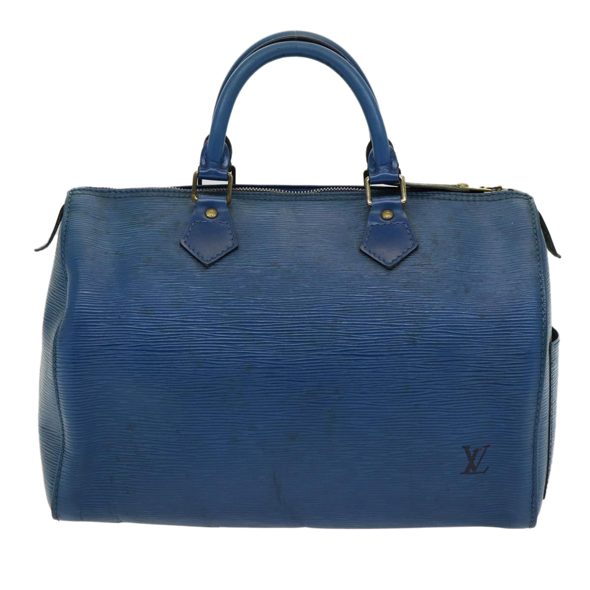 Louis Vuitton Speedy 30 Blue Leather Handbag 