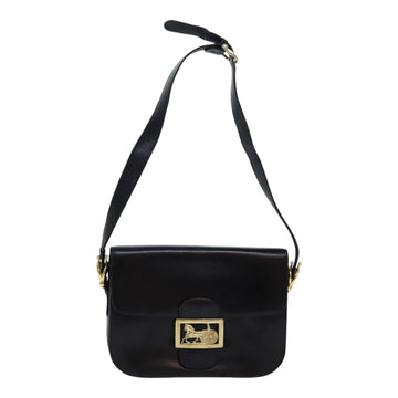 Céline Horse carriage Black Leather Shoulder Bag