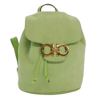 Salvatore Ferragamo Gancini Green Leather Backpack Bag