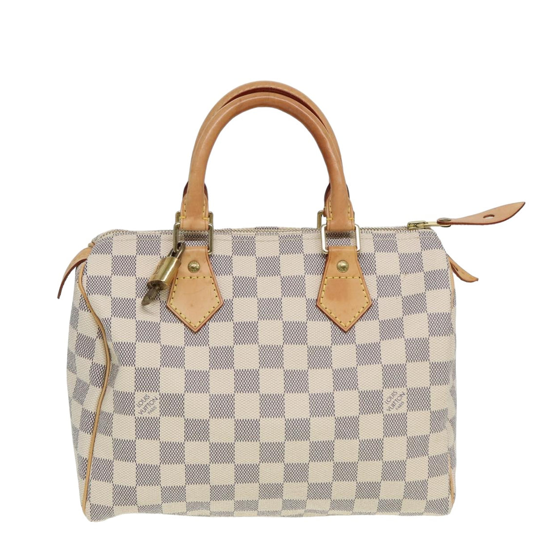 Louis Vuitton Speedy 25 Grey Canvas Handbag 