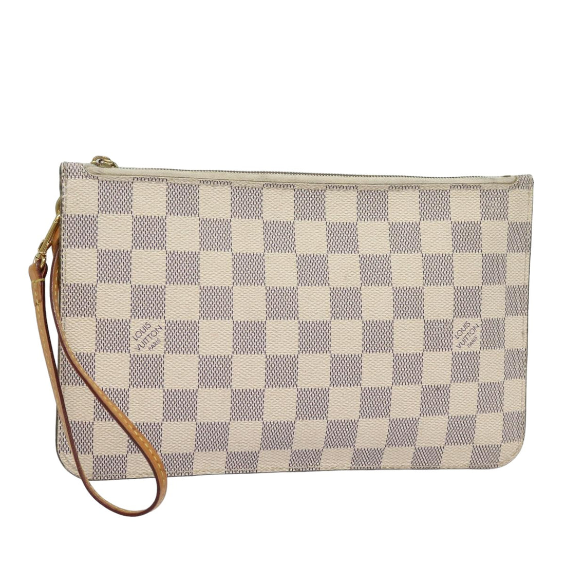 Louis Vuitton Neverfull MM White Canvas Clutch Bag